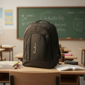 Durable Black Office & College Backpack with Multiple Compartments for Travel & Daily Use