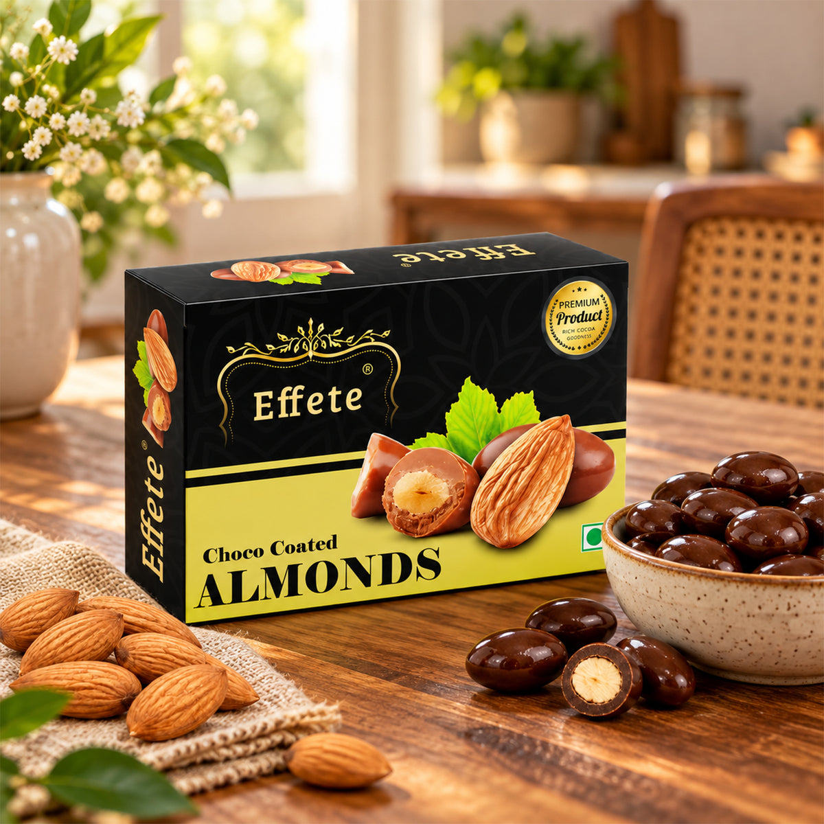 🎁 ₹1 Gift | Effete Choco Coated Almonds – Rich Gourmet Chocolate Treat