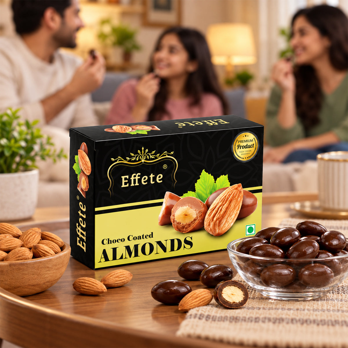 🎁 ₹1 Gift | Effete Choco Coated Almonds – Rich Gourmet Chocolate Treat