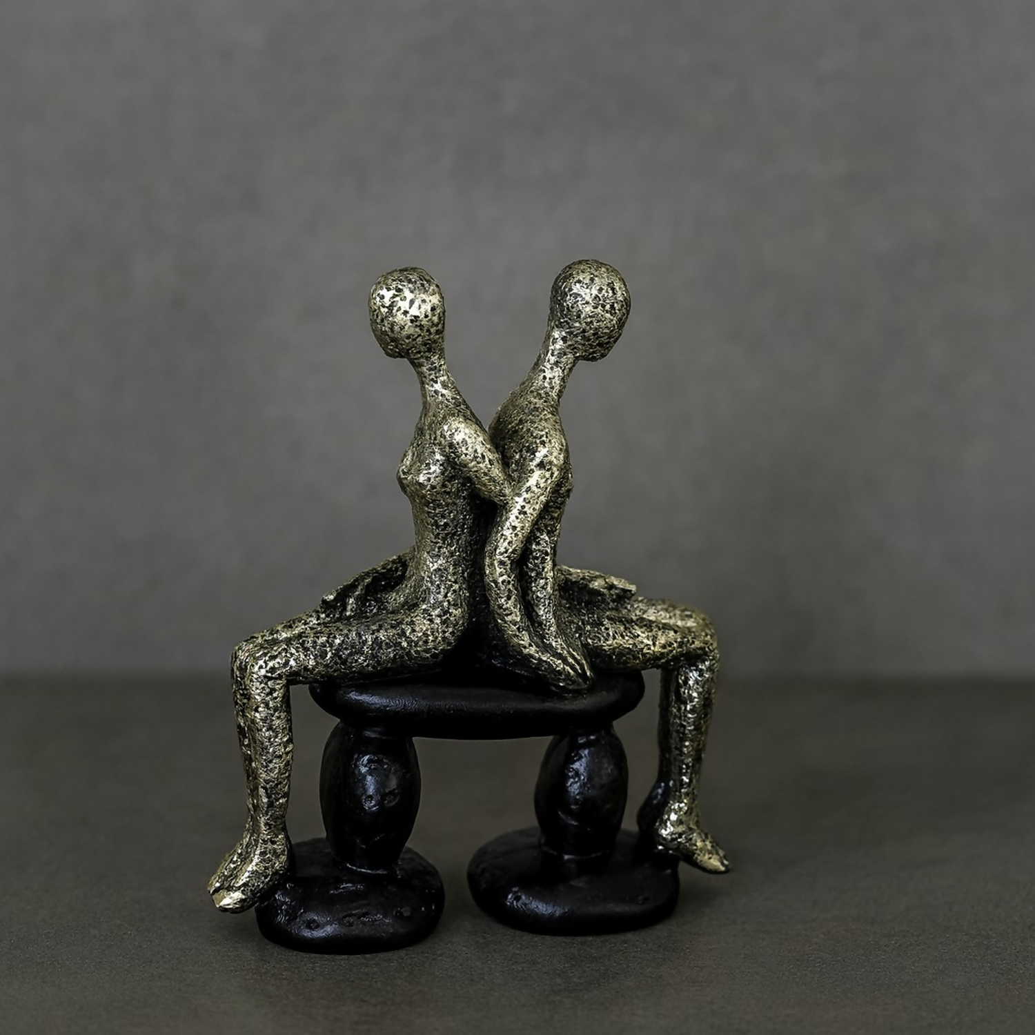 Abstract Couple Sitting Showpiece Statue for Home Decor & Gifting
