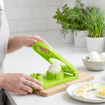 2 in 1 Egg Slicer and Wedger Stainless Steel Wire Boiled Egg Cutter (1 Pc)