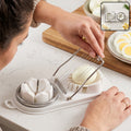 2 in 1 Stainless Steel Egg Cutter Slicer and Wedger for Boiled Eggs (1 Pc)