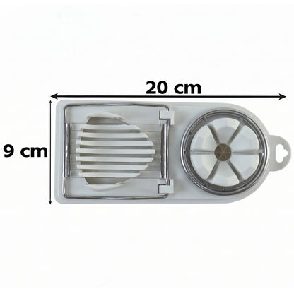 2 in 1 Stainless Steel Egg Cutter Slicer and Wedger for Boiled Eggs (1 Pc)
