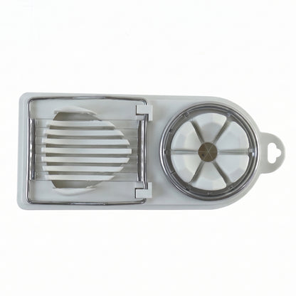 2 in 1 Stainless Steel Egg Cutter Slicer and Wedger for Boiled Eggs (1 Pc)