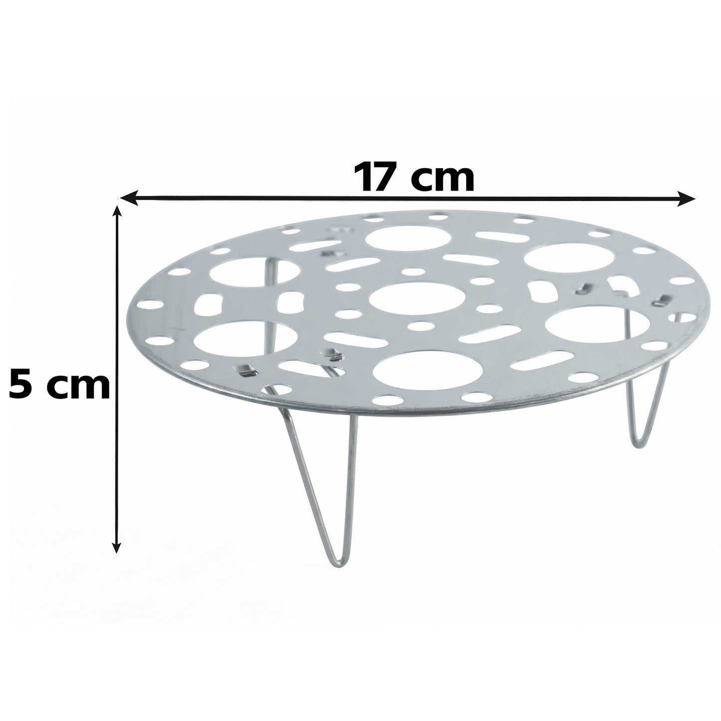 Stainless Steel Round Egg Steamer Rack Folding Trivet Stand for Pot (1 Pc)