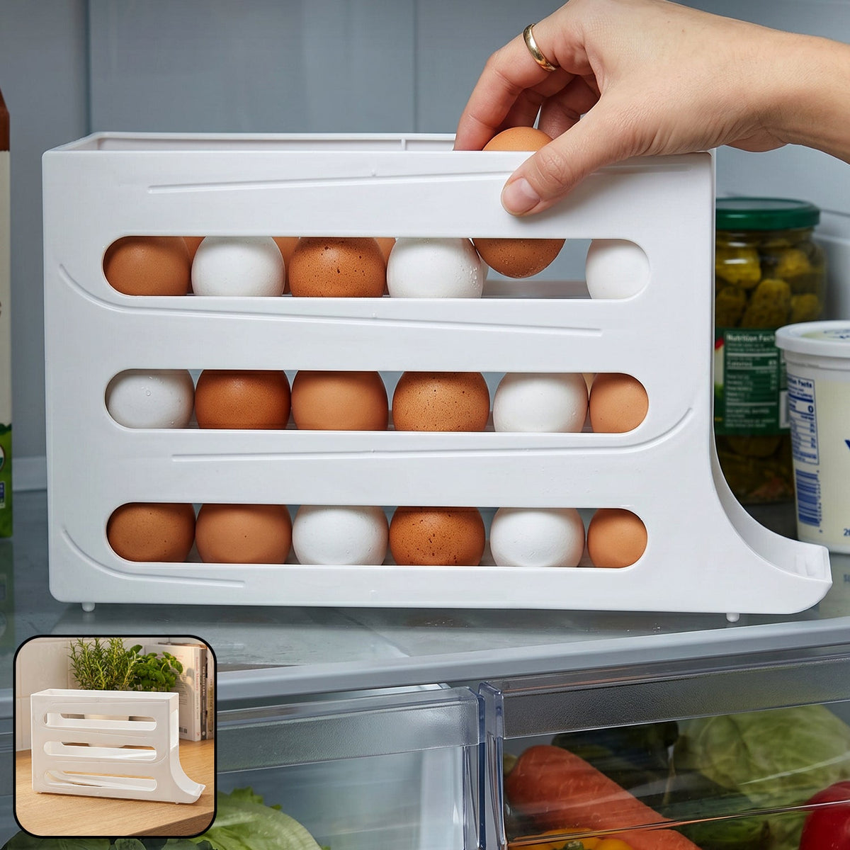 Kitchen Storage Combo – Steel Canisters, Airtight Containers & Egg Storage Rack