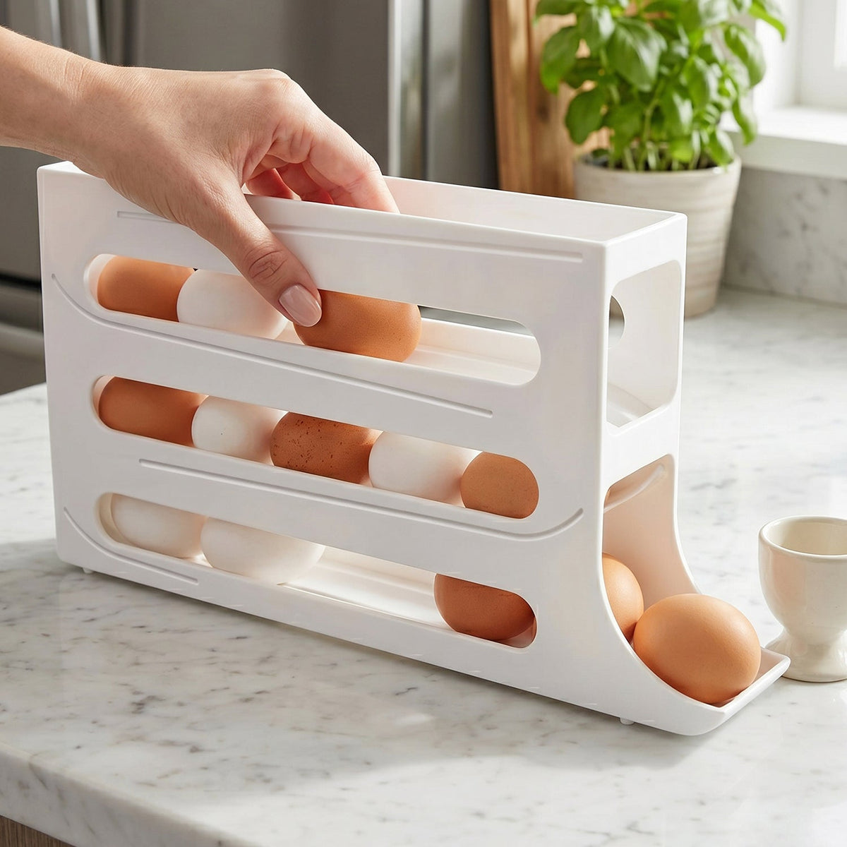 Kitchen Storage Combo – Steel Canisters, Airtight Containers & Egg Storage Rack