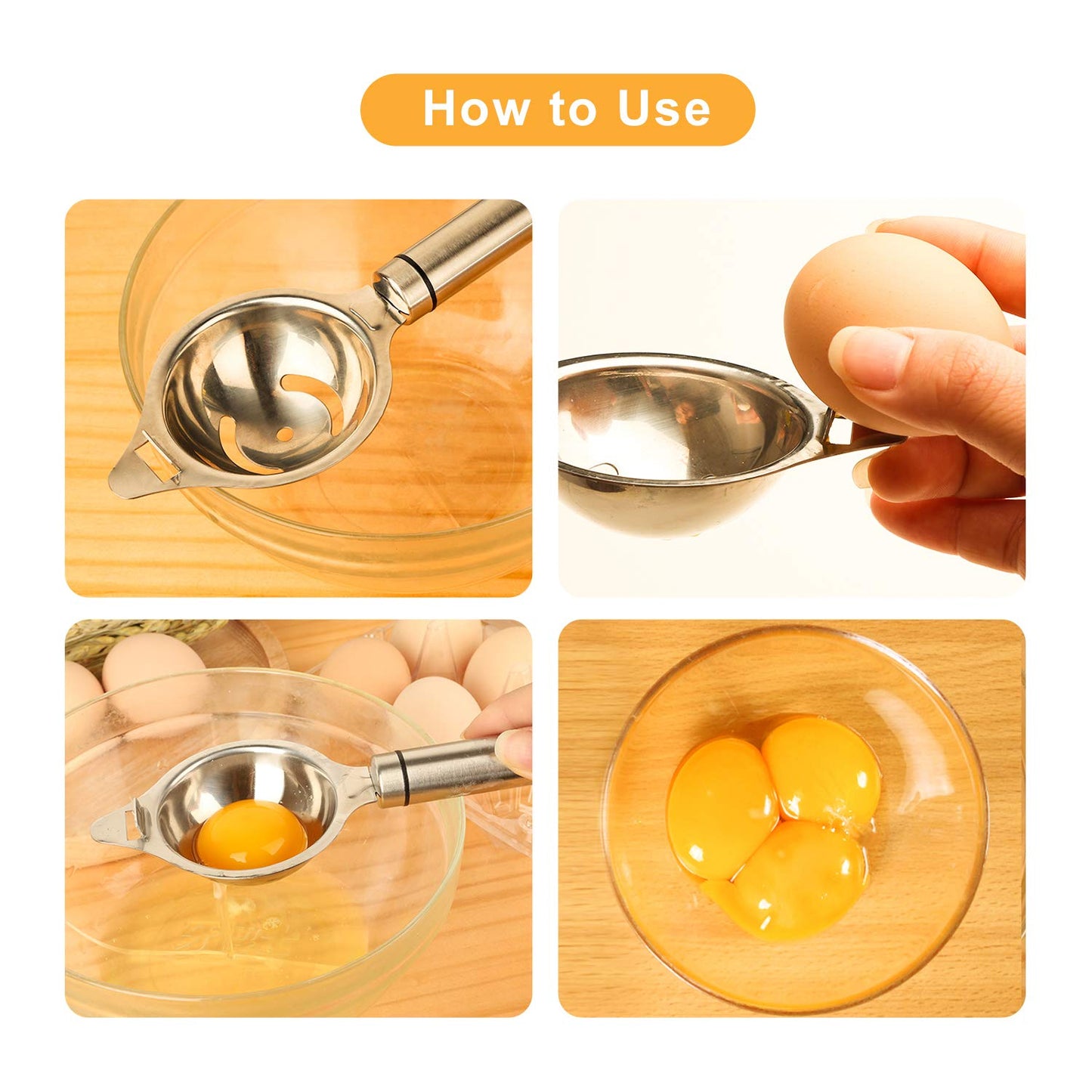 Premium Stainless Steel Egg Separator Tool (1 Pc)