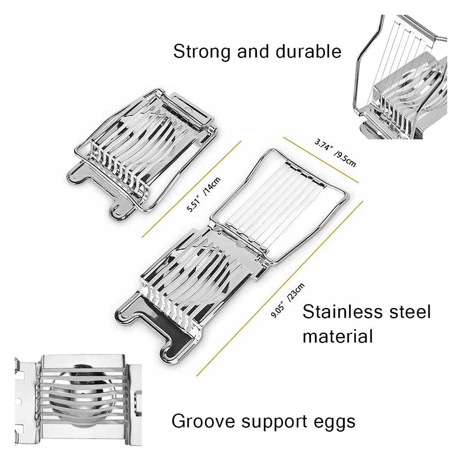 Stainless Steel Egg Slicer Cutter for Boiled Eggs Kitchen Egg Cutter (1 Pc)