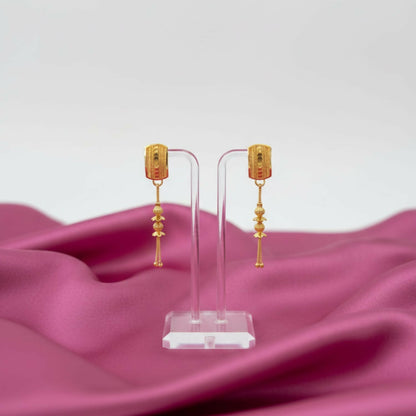 Long Chain Beads Golden Earrings for Women & Girls – Traditional Fancy Jewellery Gift