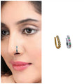 Non-Piercing Nose Clips – Gold & Silver Double Band Set