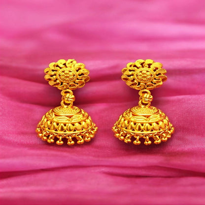 Traditional Gold Plated Jhumka Earrings for Women