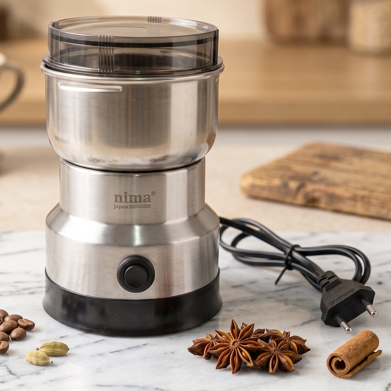 Mini Electric Grinder 150W Stainless Steel for Coffee Spice and Masala (1 Pc) view 5