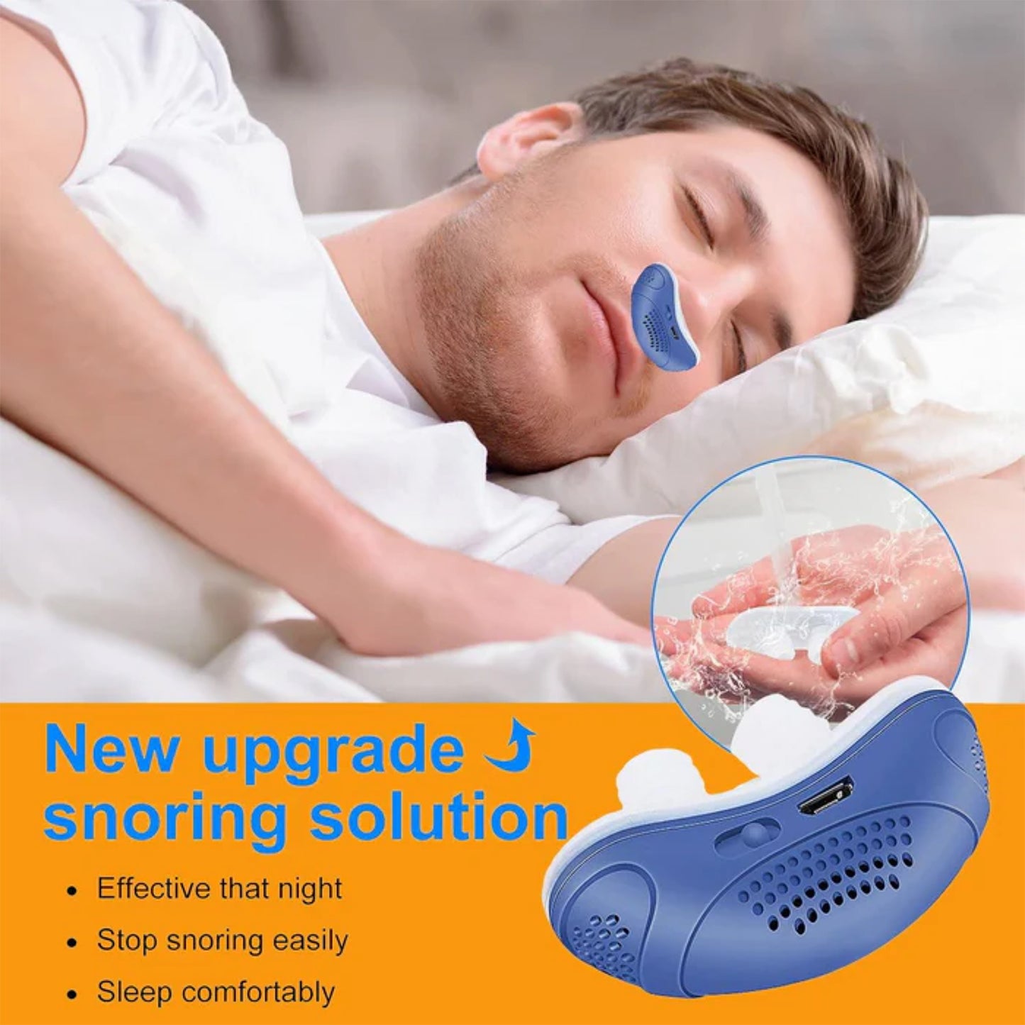Rechargeable Electronic Anti-Snoring Device with Air Purifier Function (1 Pc)