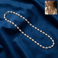 Pearl Beaded Necklace – Elegant Lightweight Gold-Tone Link Detail