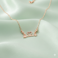Rose Gold AD Heart Necklace – Sparkling Cupid Design