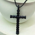 Black Cross Chain Pendant – Sleek Men's Jewelry Statement