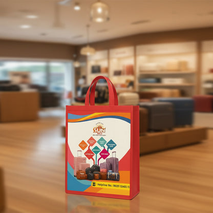 Sun Bags Reusable Shopping Bag – Eco-Friendly Non-Woven Carry Bag with Handle | Durable Multi-Purpose Tote for Travel, Groceries (Multicolor)