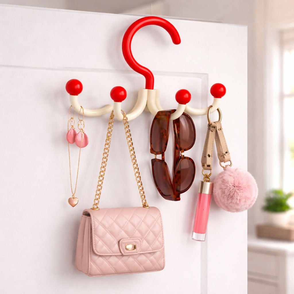 Multi hook hanging organizer with keys and belts