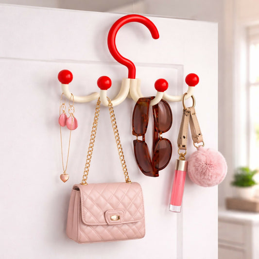 Multi Hook Hanging Organizer Rack for Keys, Belts & Accessories