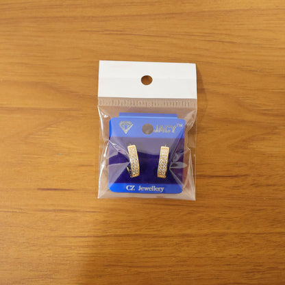 Elegant Gold Finish Crystal Studded Hoop Earrings for Women & Girl