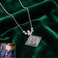 Traditional Square Motif Oxidised Silver Pendant Necklace – Elegant Ethnic Style