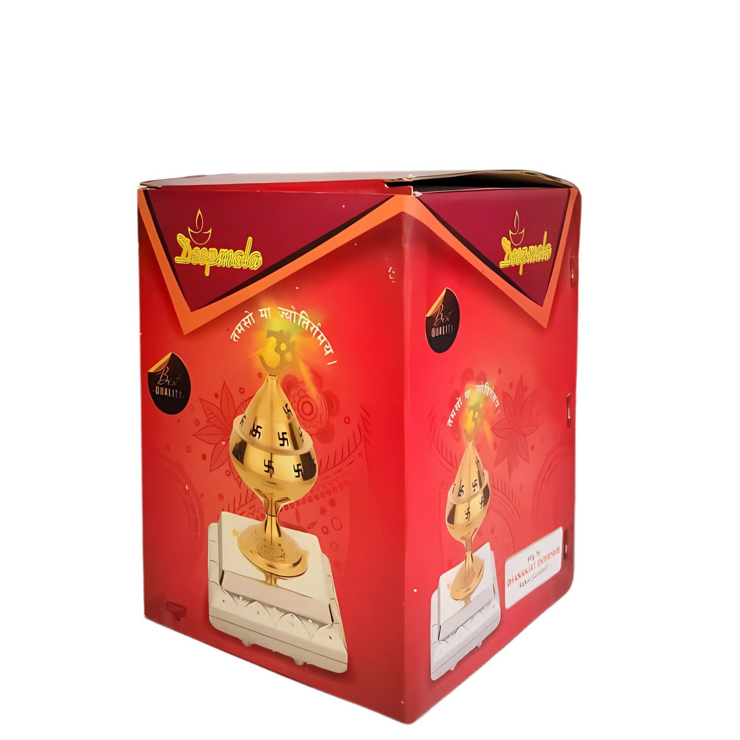 Electric Rotating Kalash with Om Symbol and Plastic Stand for Pooja Room and Home Temple Decoration