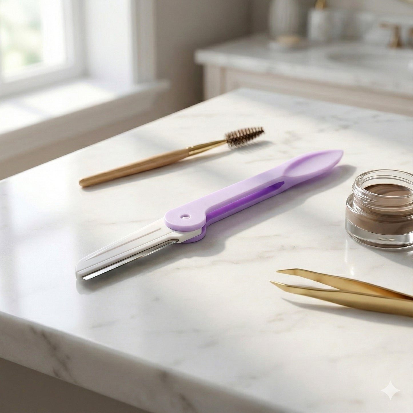 Eyebrow facial hair razor with 3 Replaceable Blades