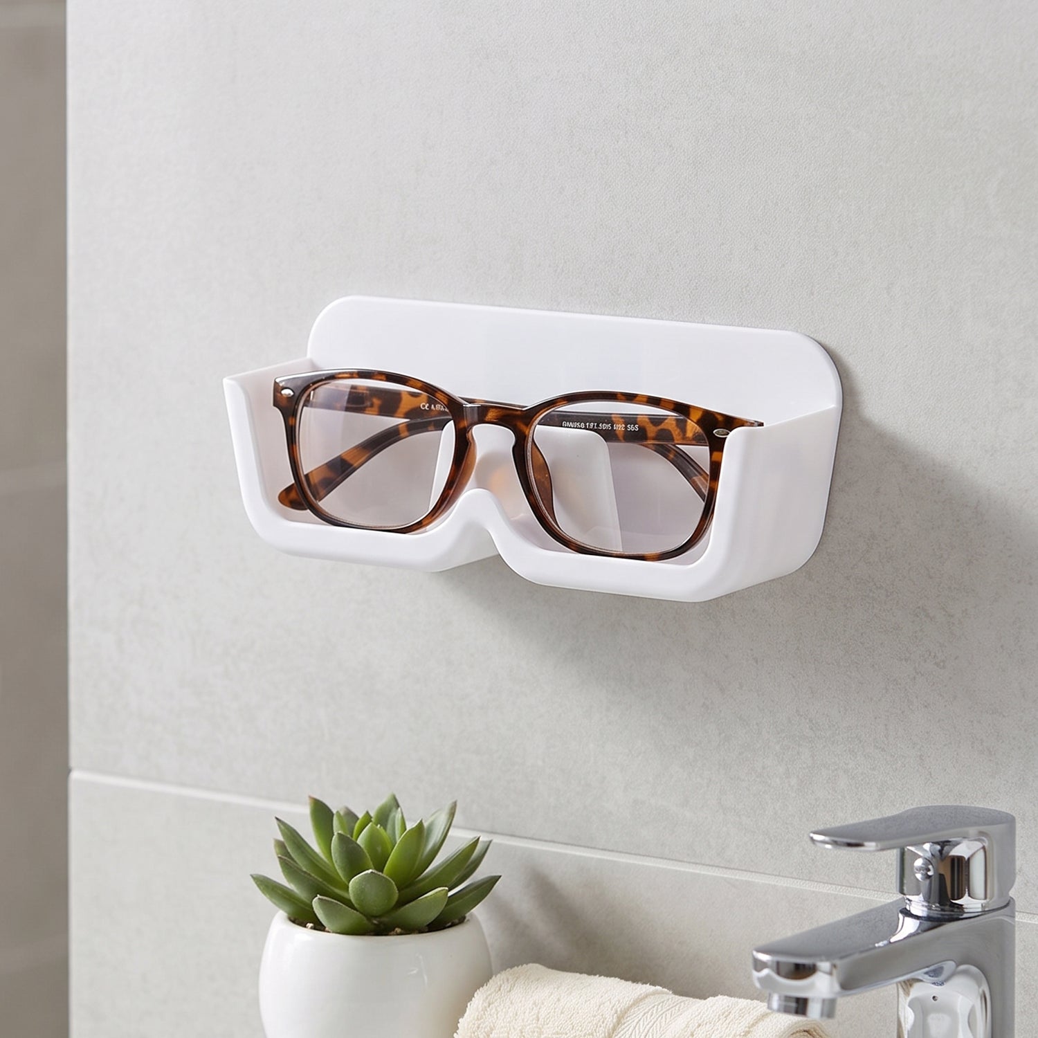 Plastic Sunglasses Holder Stand Wall Mounted Eyewear Rack Adhesive (1 Pc)