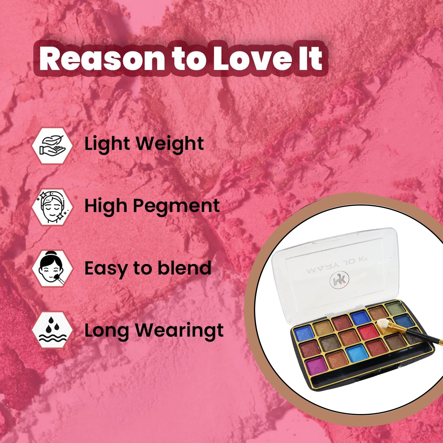 Premium 18-Color Shimmer Eyeshadow Palette (12 GM / 1 Pc)