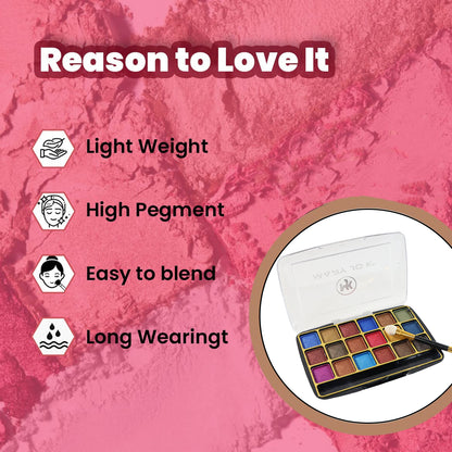 Premium 18-Color Shimmer Eyeshadow Palette (12 GM / 1 Pc)