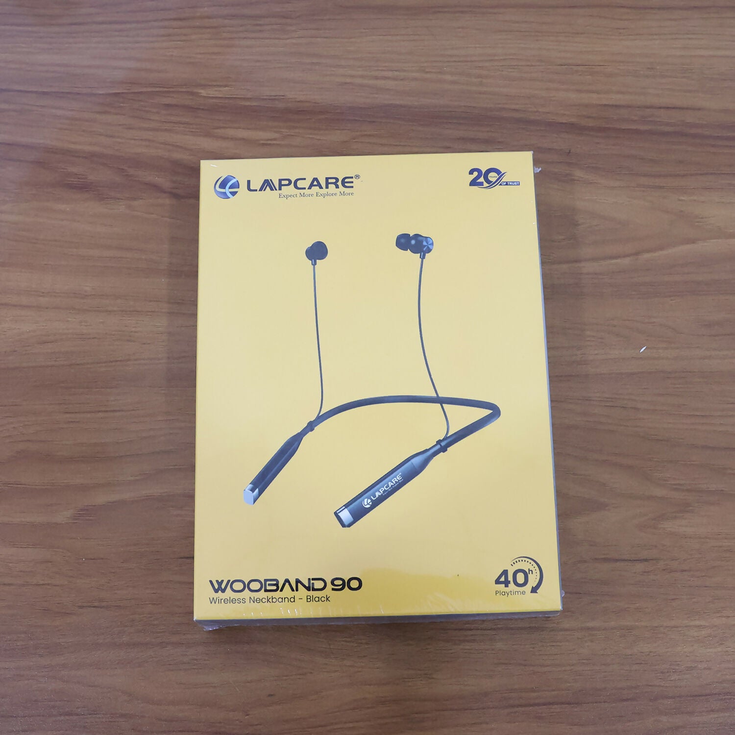 Lapcare Wooband 90 Wireless Bluetooth Neckband with Long Playtime & Deep Bass