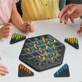 Chain Triangle Chess Logic Strategy Board Game for Kids with Color Matching Pieces