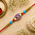 Designer Purple Beads Rakhi for Brother | Premium Handmade Rakhi