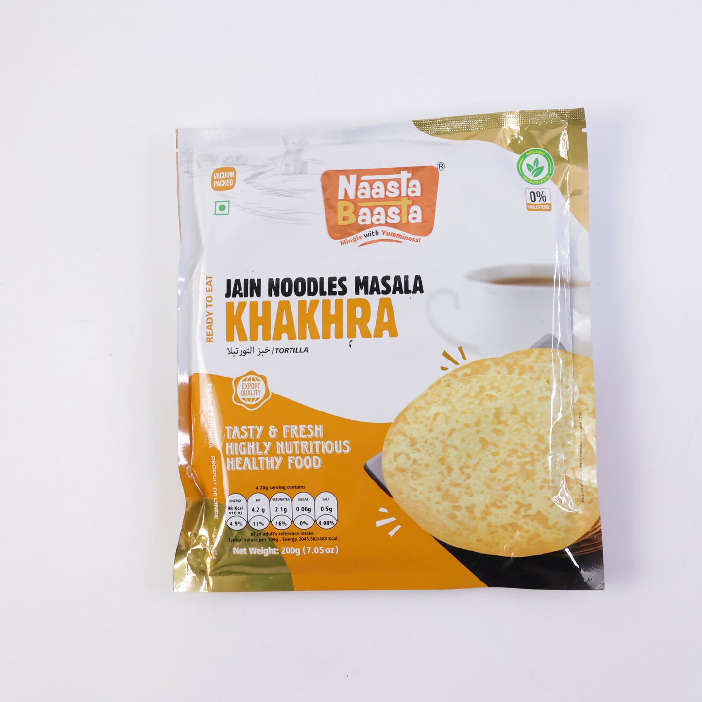 Naasta Baasta Jain Noodles Masala Khakhra - Crispy Ready to Eat Snack (200 Gm)