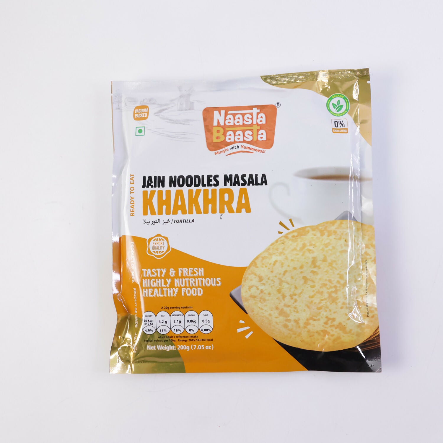 Naasta Baasta Jain Noodles Masala Khakhra - Crispy Ready to Eat Snack (200 Gm)