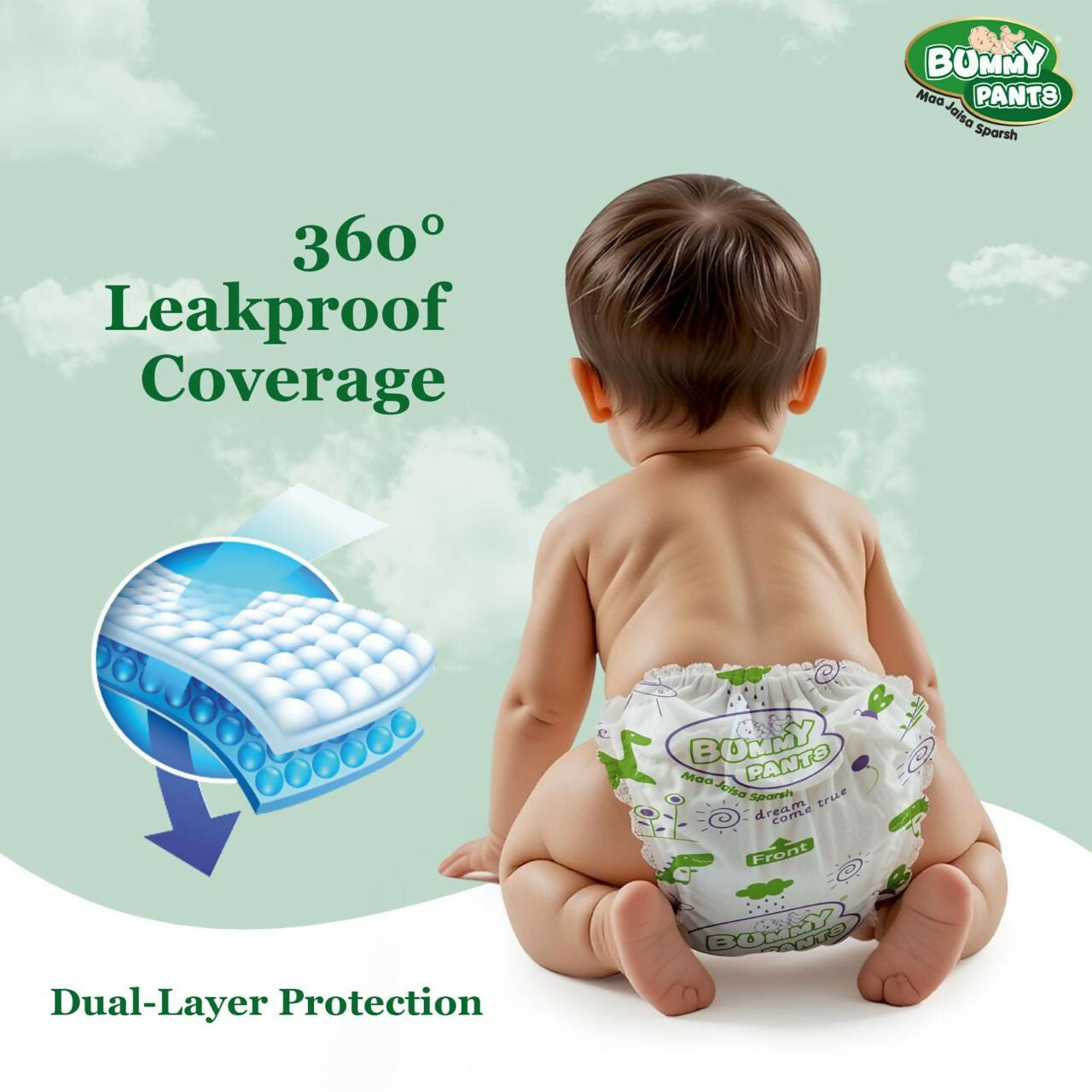 Bummy Pants Ultra Dry Baby Diaper Pants with Soft Comfortable Fit