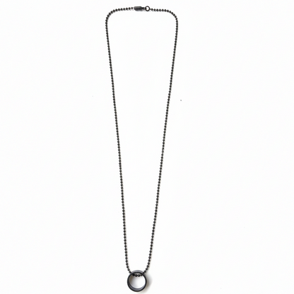 Elegant Big Black Round Shape Pendant Necklace for Men