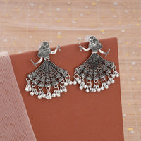 Oxidised Silver Dancing Doll Jhumka Earings