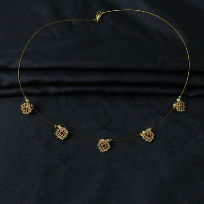 Elegant Ruby Floral Necklace Stylish Traditional Jewelry Necklace for Women