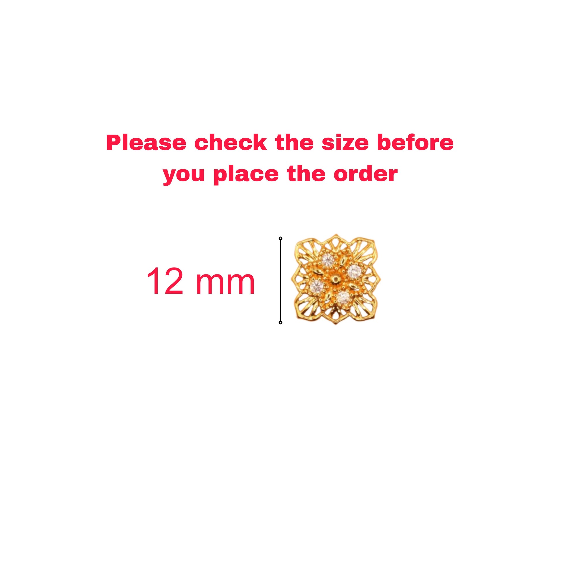 Elegant gold plated filigree floral square stud earrings styled with casual and formal outfits