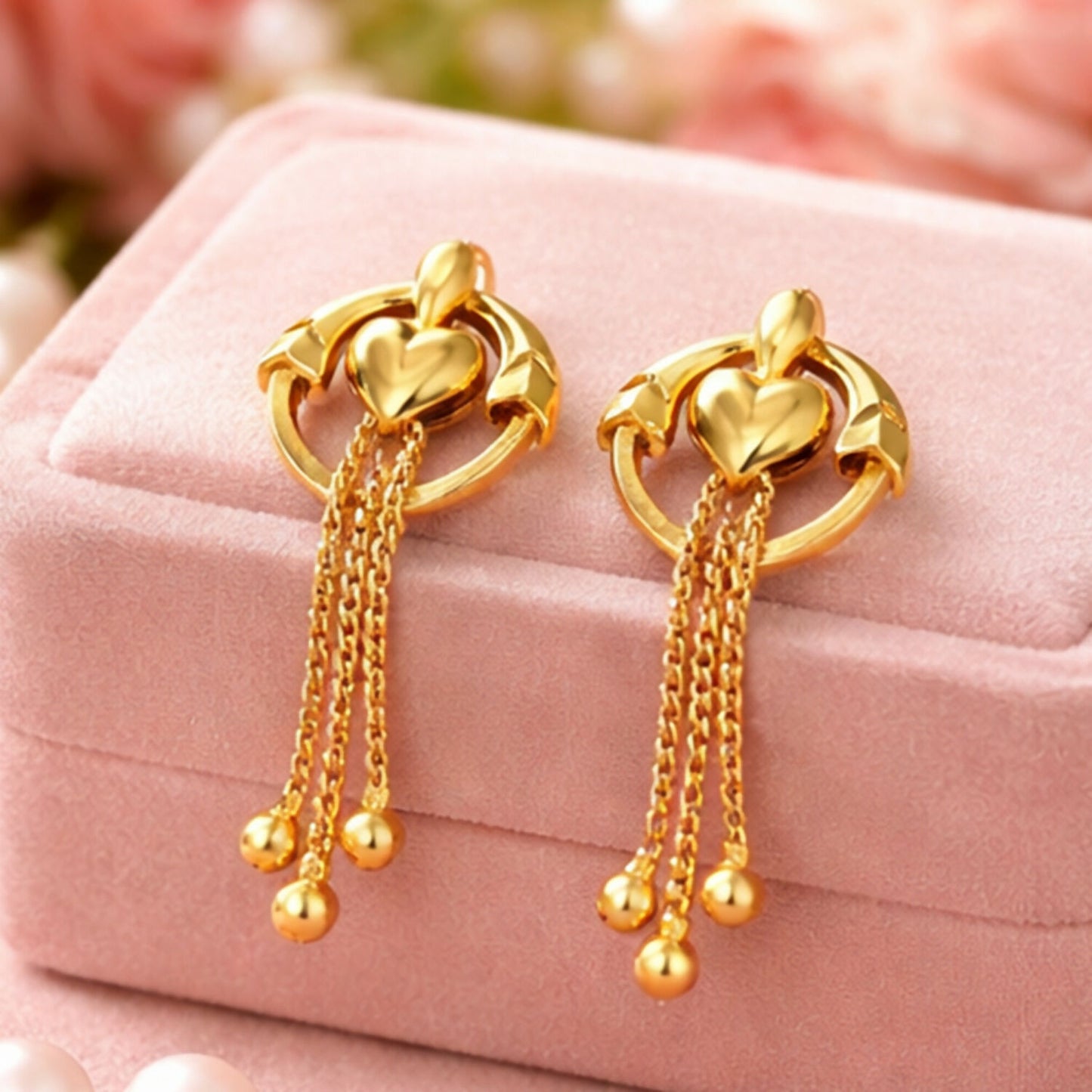 Elegant Golden Drop Earrings for Women & Girls | Lightweight Stylish Party Wear Earrings