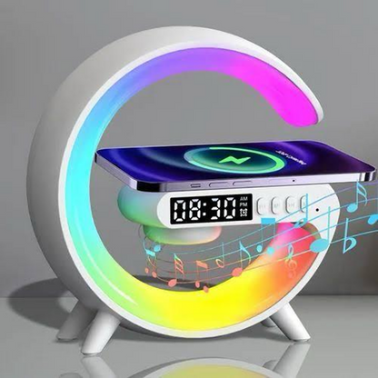 Smart LED Table Lamp with Wireless Charging, Alarm Clock & Music Speaker