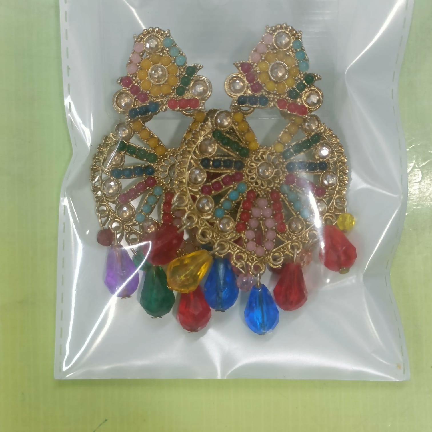 Premium Handcrafted Multicolor Teardrop Hanging Earrings