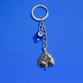 Om Leaf Evil Eye Keychain – Spiritual Protection Charm for Positivity
