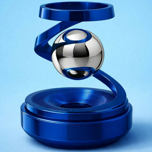 Blue Solar Magnetic Rotating Car Air Freshener Dashboard Aromatherapy Diffuser