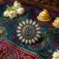 Vintage Floral Green Stone Statement Ring for Women | Elegant Party Jewellery