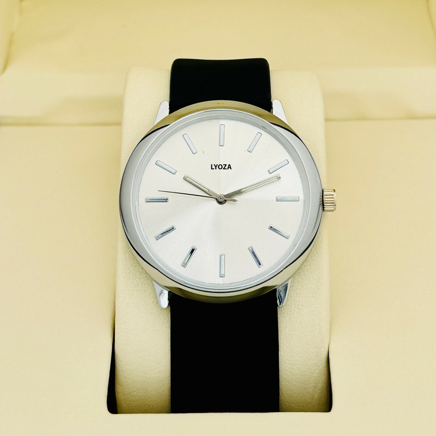 SILVER Model with Black Belt Analog Watch - For Men
