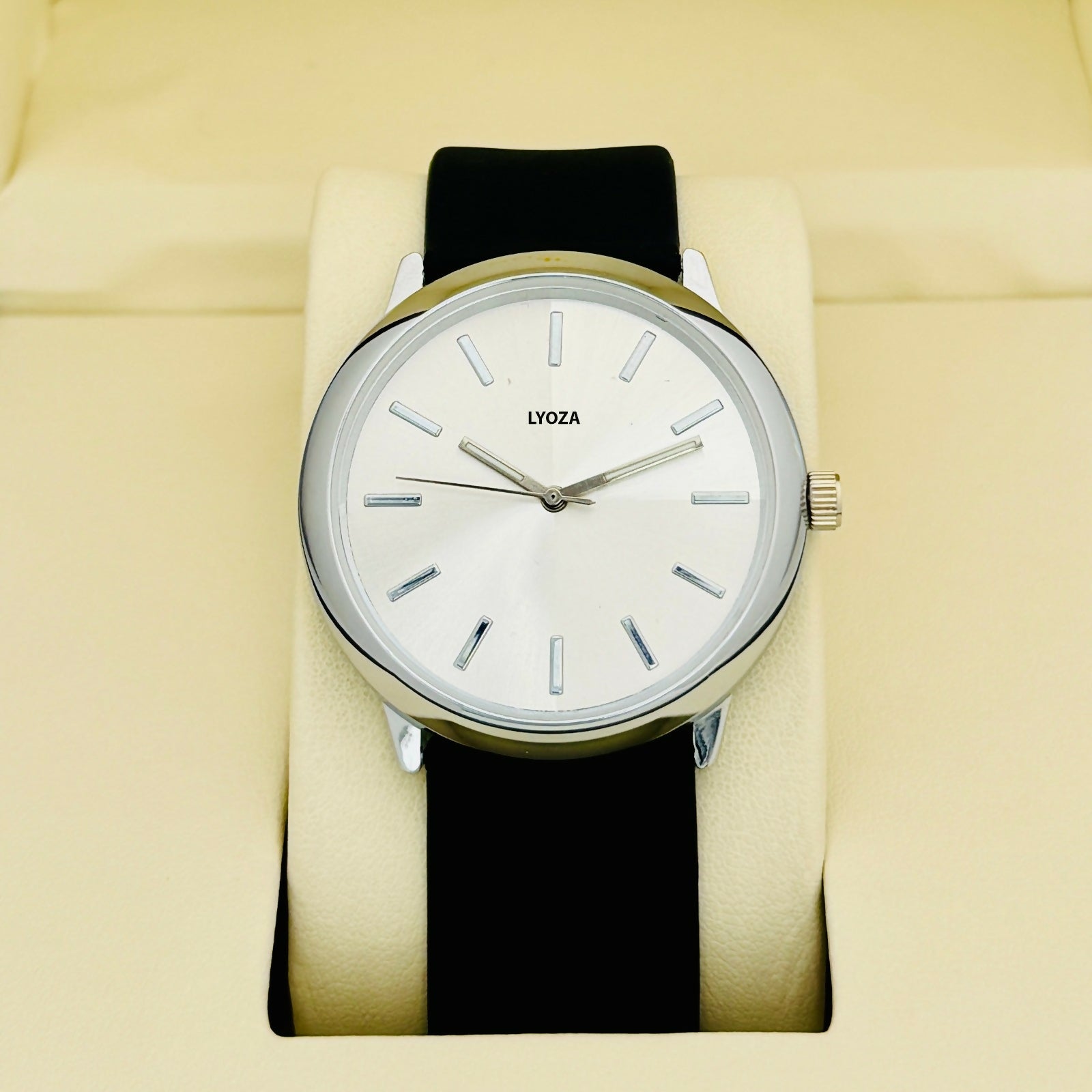 SILVER Model with Black Belt Analog Watch - For Men