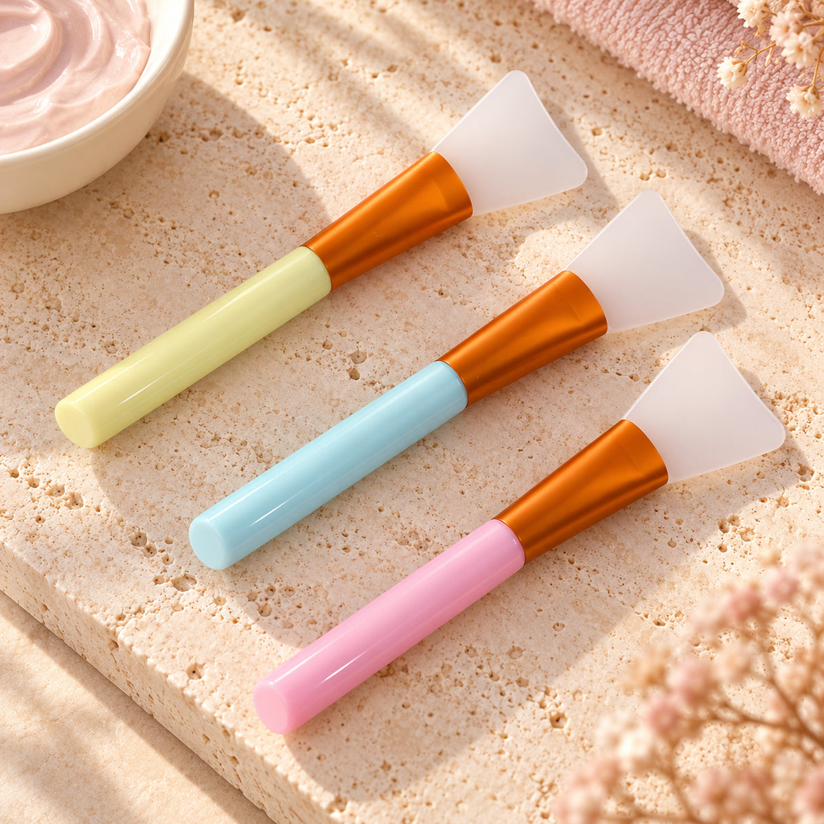 Silicone Face Mask Brush Set for Even Skincare Application at Home and Salon (3 Pc)